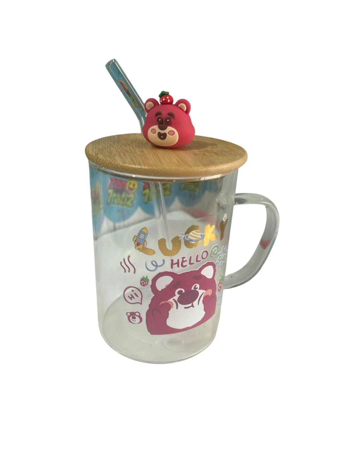 ماغ زجاج كرتوني مع غطا وشريمونة، عملي وكتير ظريف